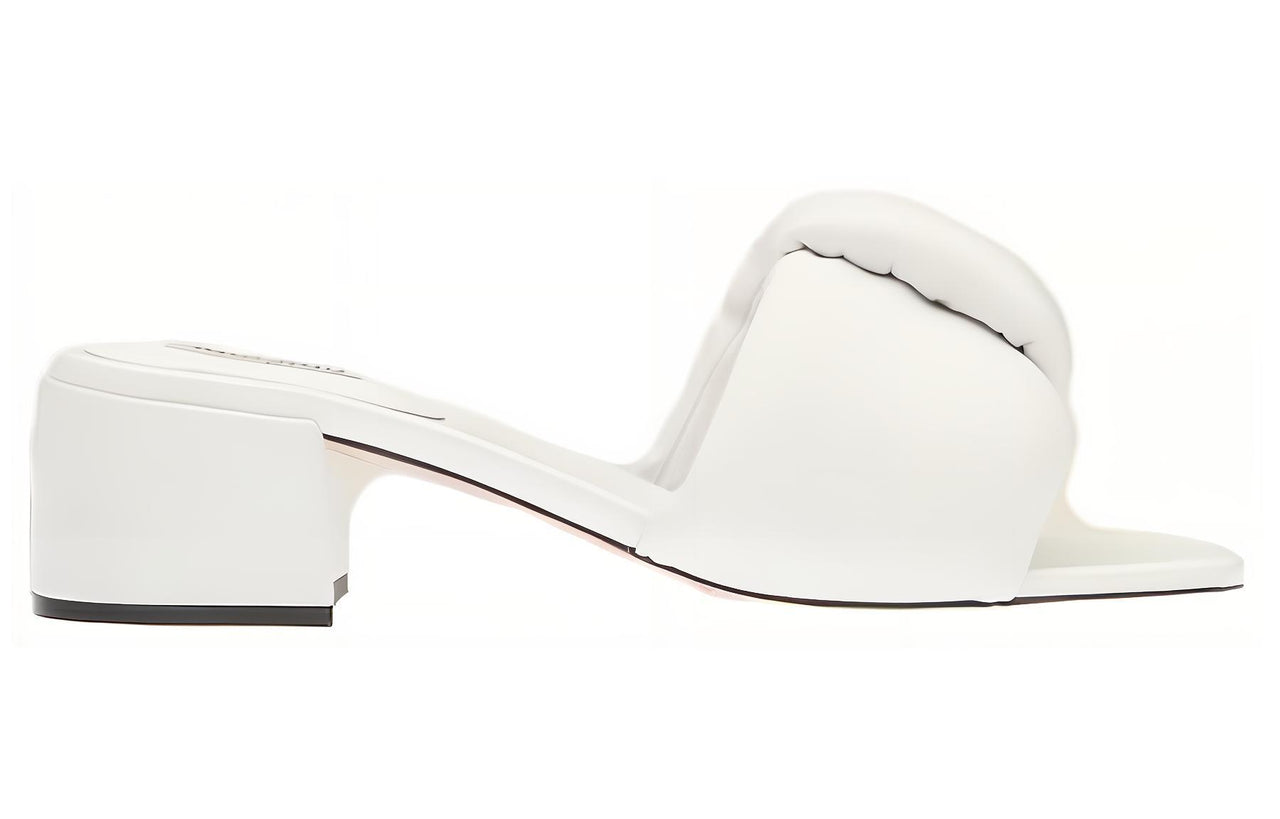 MIU MIU Abrasion Resistant Slide Slippers Women's White