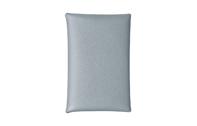 HERMES Calvi Evercolor Calfskin Card Holder Women's Glacier Blue