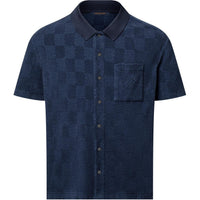 LOUIS VUITTON Damier French Terry Short-Sleeved Cotton-Blend Shirt