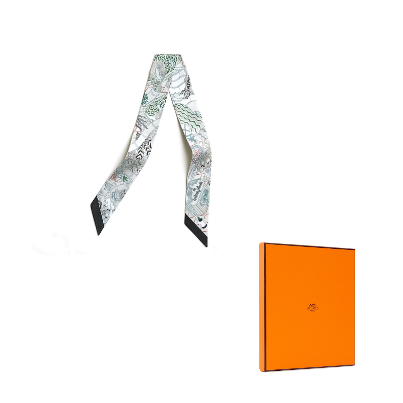 HERMES Silk Scarves Women's Turquoise