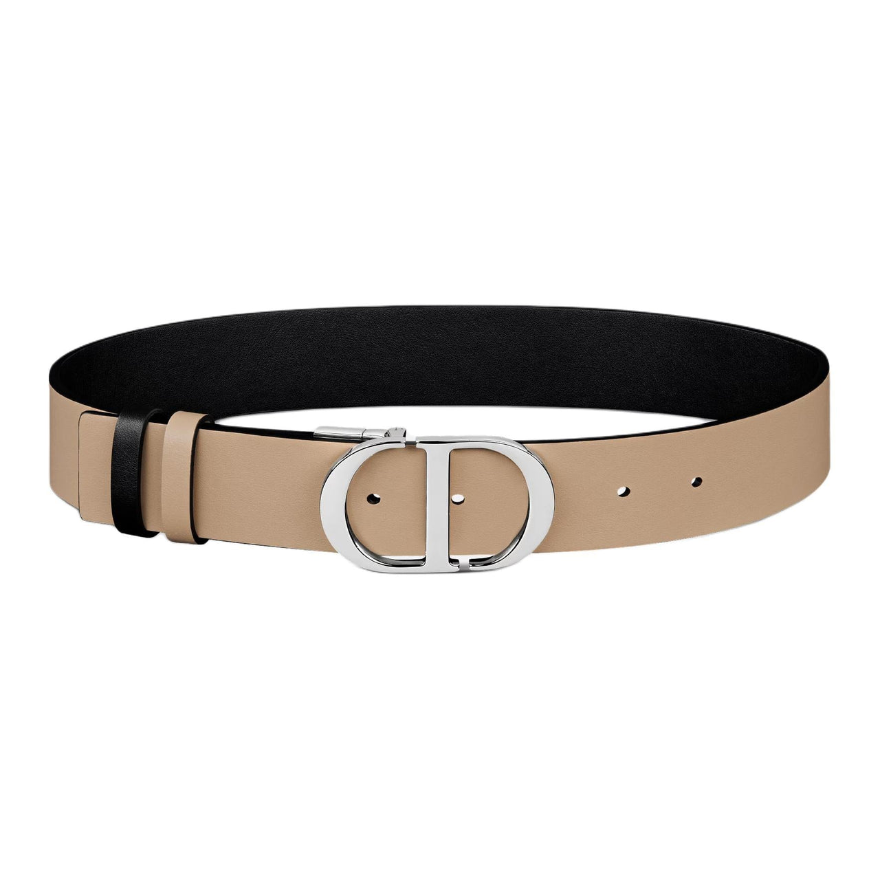 DIOR Cow Leather Leather Belts Women's Black 3.5CM