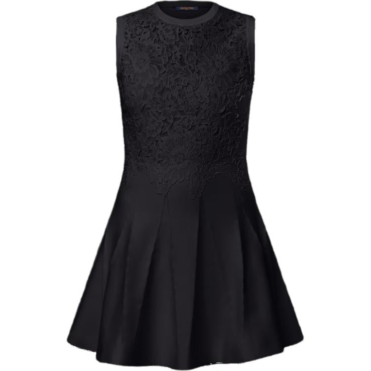 LOUIS VUITTON Floral Lace Accent Dress