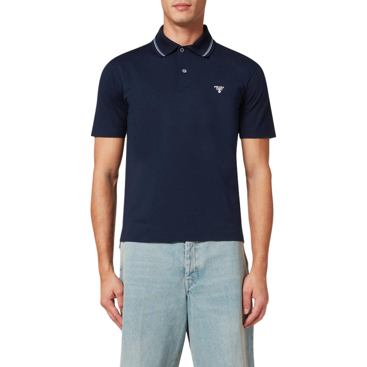 PRADA SS23 Polo Shirt Men's Marine Blue