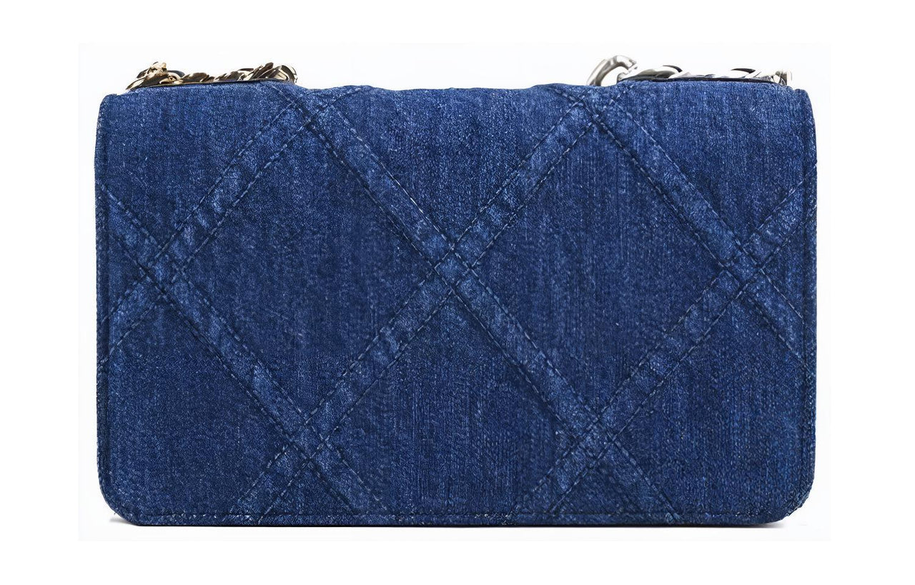 CHANEL 19BagWOC Denim Chain Bag Wallet Women's Dark Blue