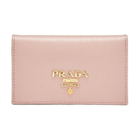 PRADA Cow Leather Card Holder Women's Pink
