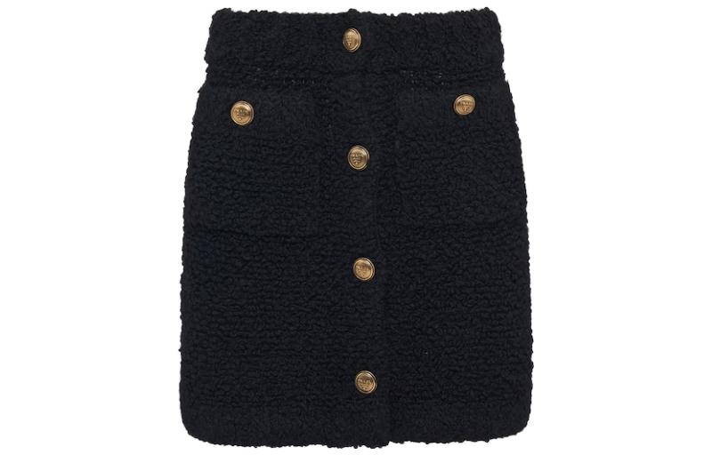 PRADA Button up Bouclé Mini Skirt