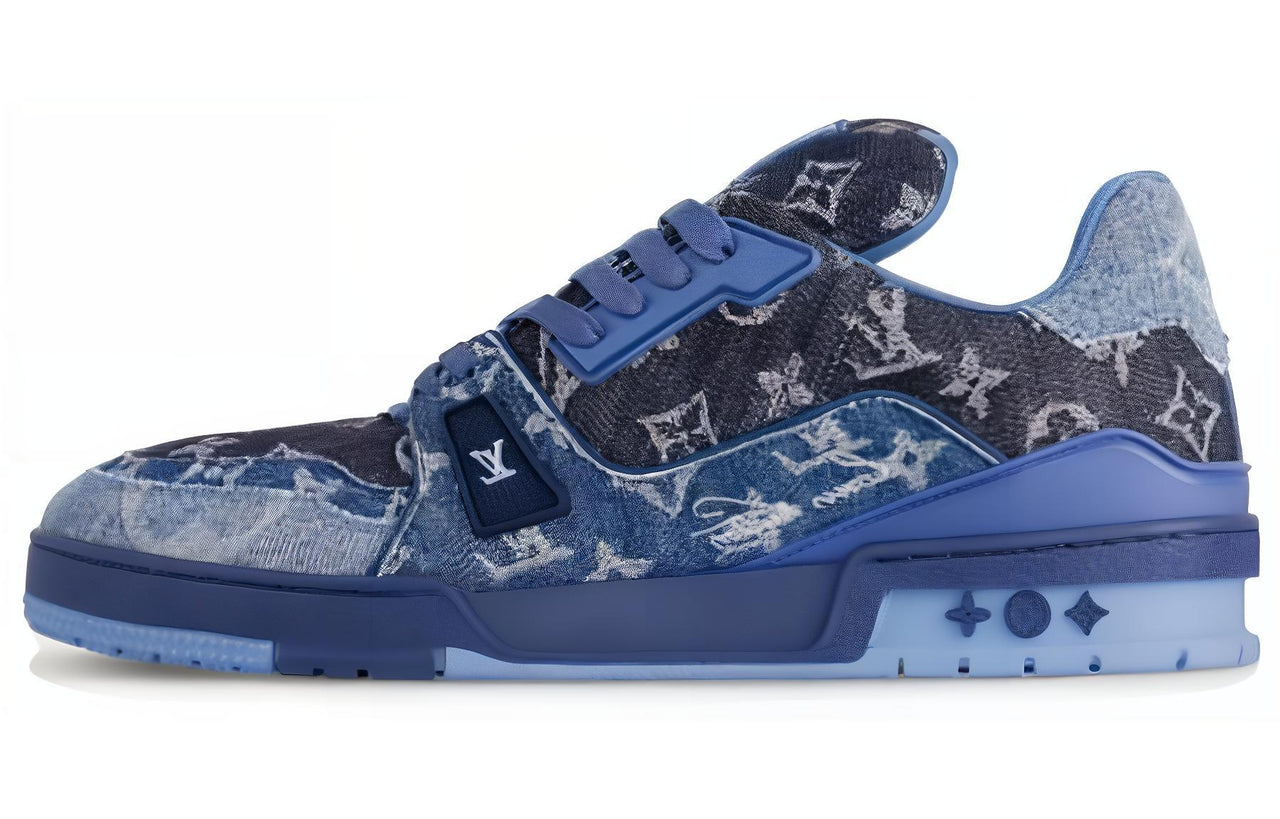 LOUIS VUITTON Low-Top Skateboard Shoes Men's Blue