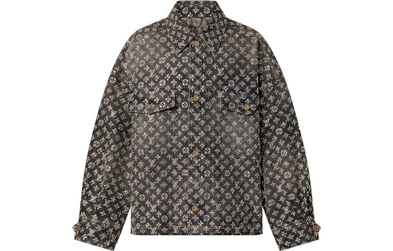 LOUIS VUITTON Made To Order Embroidered Monogram Denim Overshirt