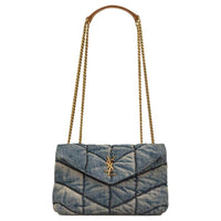 SAINT LAURENT Denim Portable Crossbody Bag Shoulder Bag Women's Denim Blue