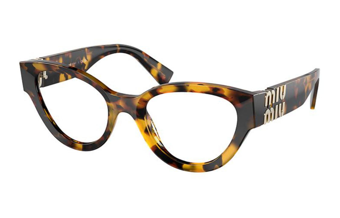 MIU MIU Plate Frame Irregular Shape Eyeglass Frames Women's Tortoiseshell