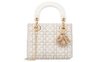 DIOR Lady Dior Cow Leather Dior Bag Shoulder Bag Crossbody Bag Handbag Mini Women's Milk White