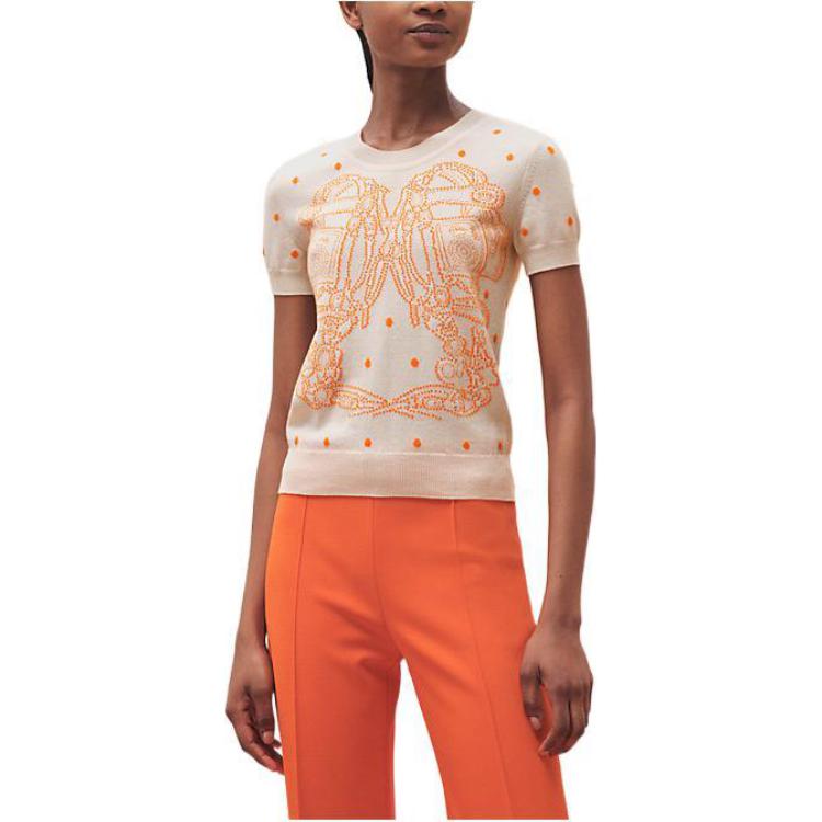 HERMES Cashmere Sweaters Women's Beige