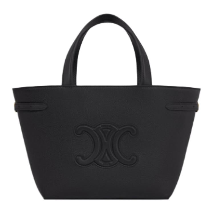 CELINE Cabas Calfskin Crossbody Handbags Mini Women's Black