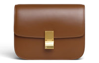 CELINE Classic Bo Polished Cow Leather Tofu Cube Bag, Crossbody Bag, Shoulder Bag Women's Candy/Caramel