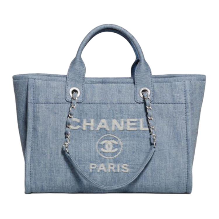 CHANEL Small Denim 23S Shopping Bag Light Blue AS3257