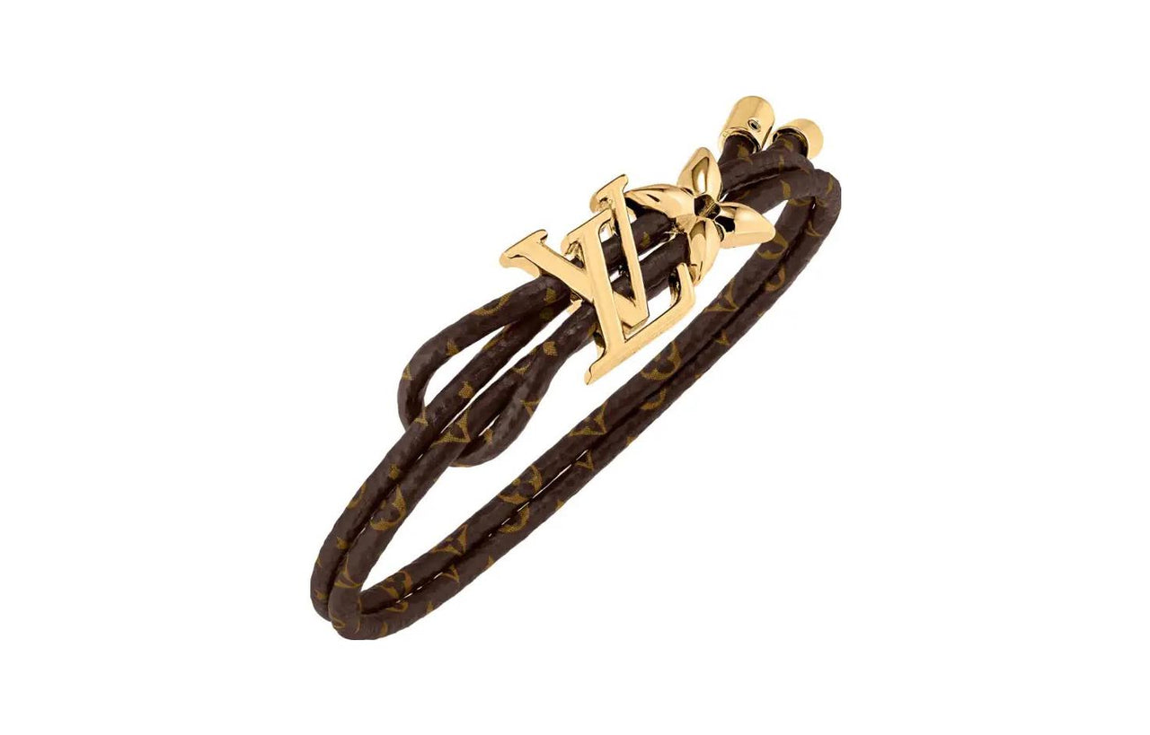 LOUIS VUITTON Gold Plated Bracelets Women's Brown