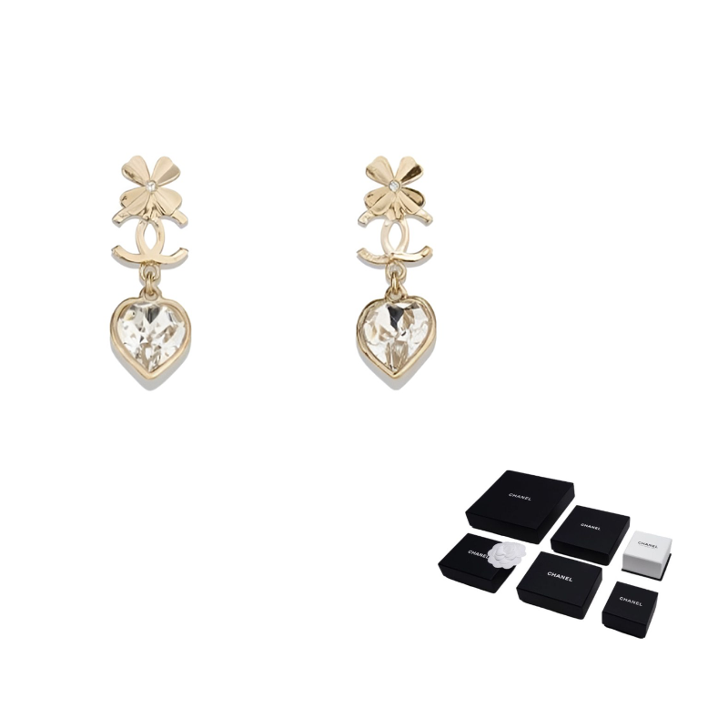 CHANEL Metal, Rhinestone Earrings Women's