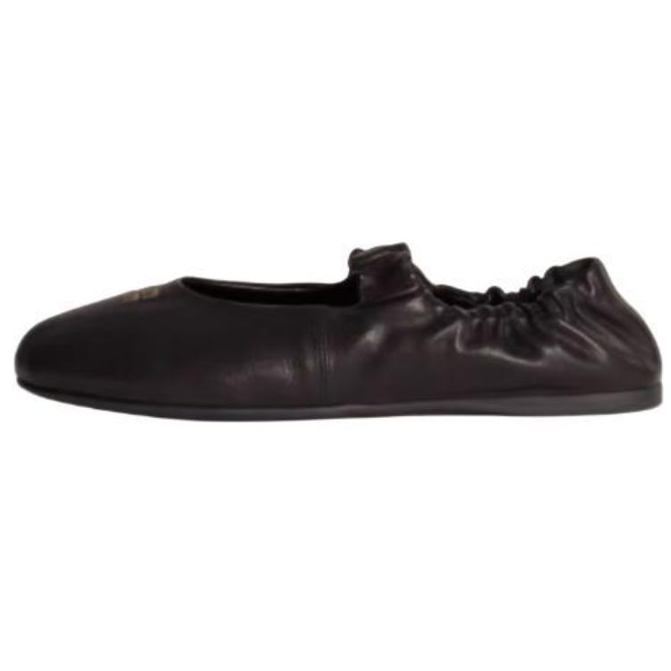 MIU MIU Ruches Flat Mary Jane Shoes Women's Black