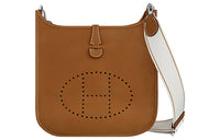 HERMES Clemence Bullock Leather Crossbody Bag, Shoulder Bag Women's