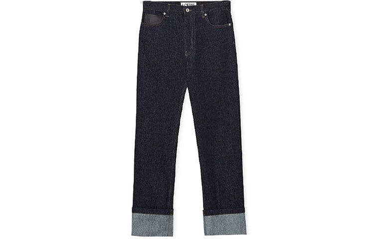 LOEWE Logo Embossed Turn Up Cuff Jeans