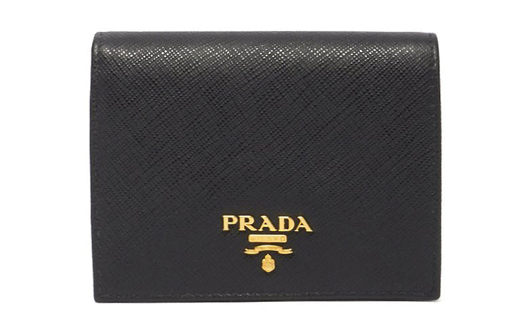 PRADA Saffiano Leather Wallet Women's Black