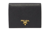 PRADA Saffiano Leather Wallet Women's Black
