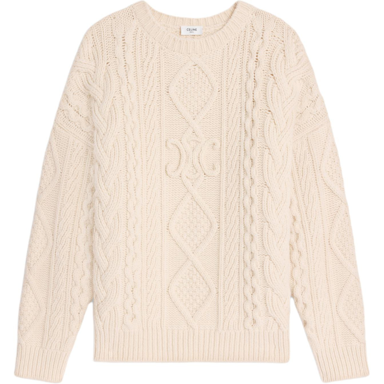 CELINE Logo Detailed Crewneck Knit Sweater