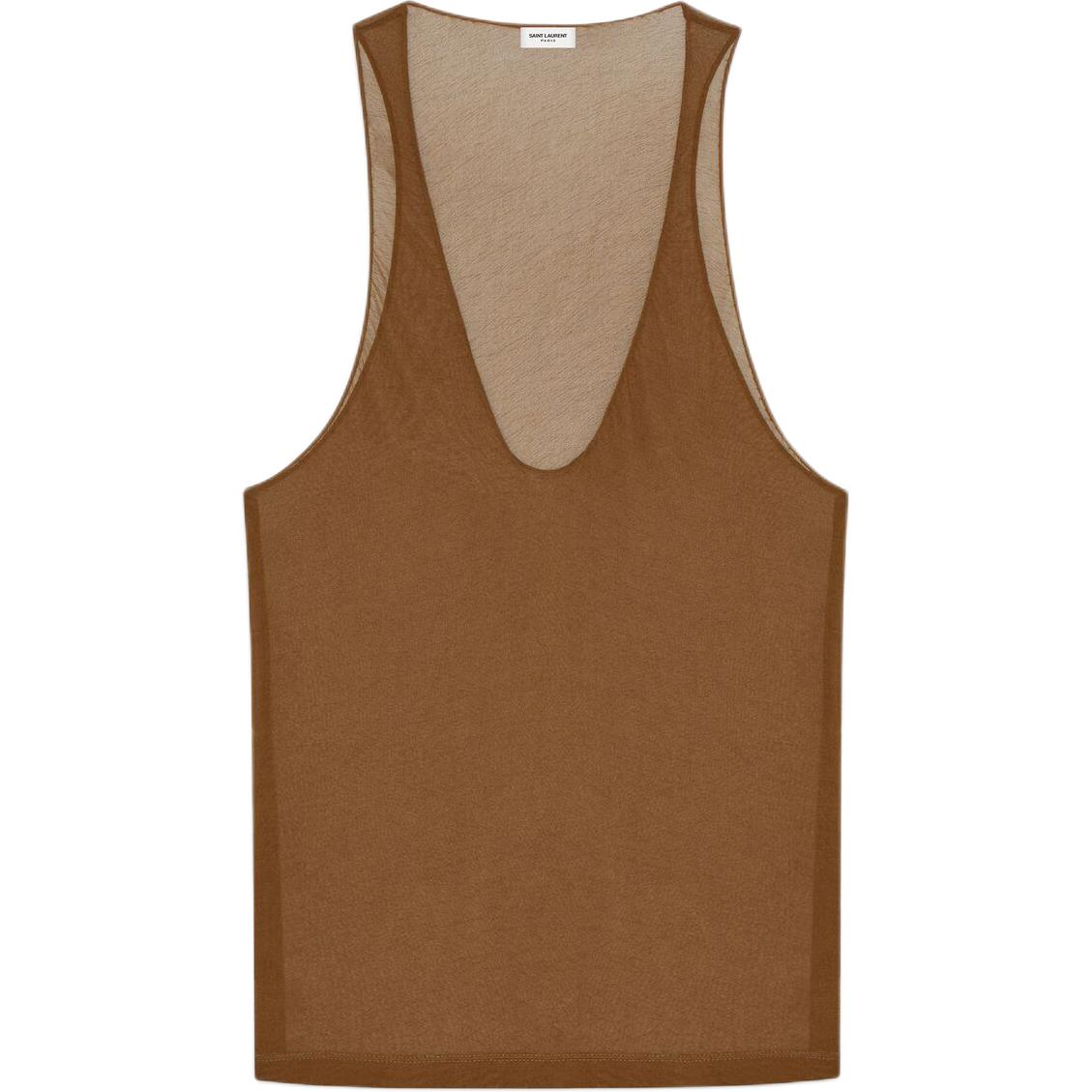 SAINT LAURENT Semi-Sheer Sleeveless Tank Top