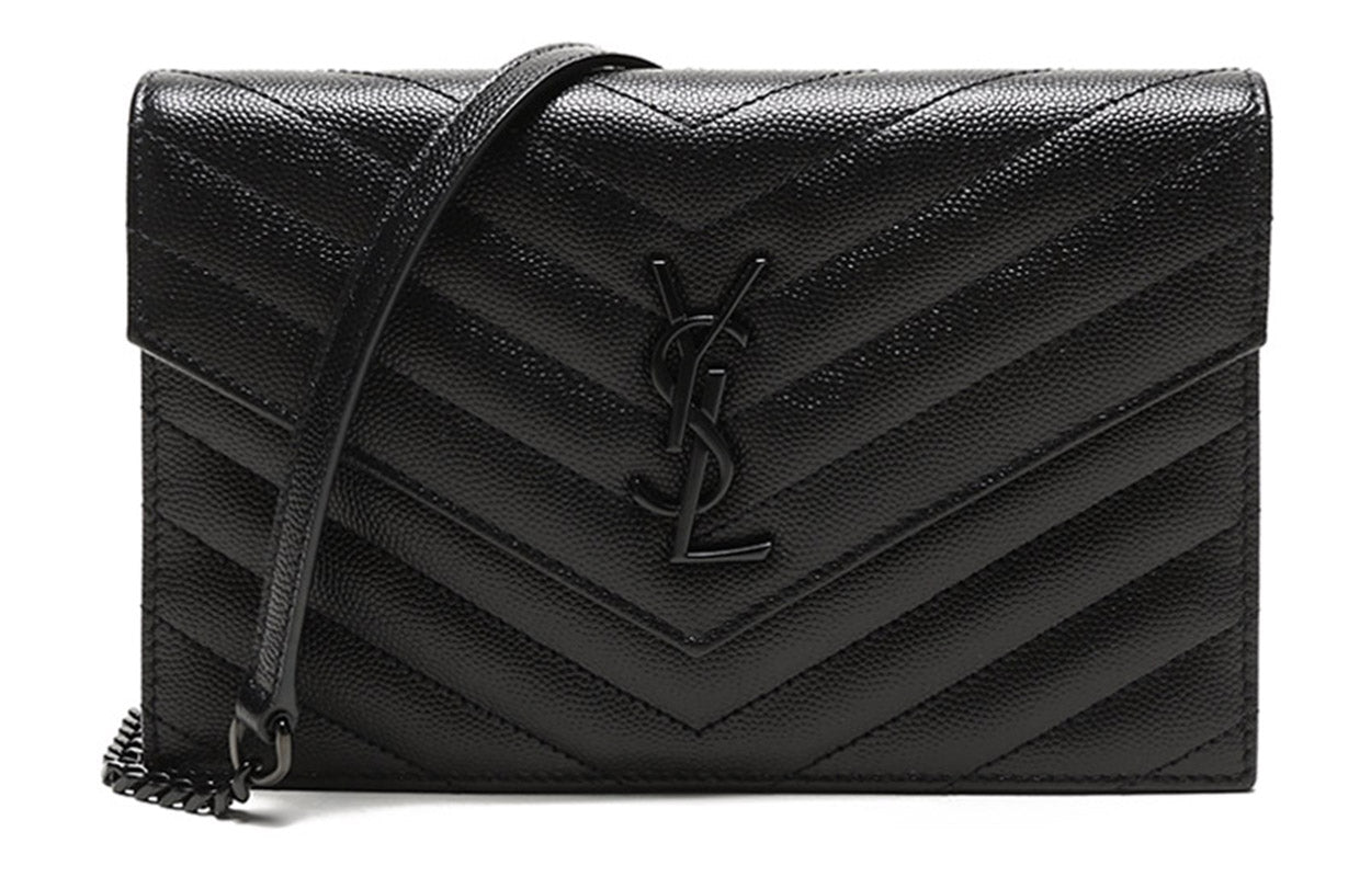 SAINT LAURENT Chain Wallet Monogram Black
