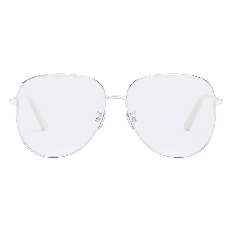 DIOR Alloy Irregular Shape Eyeglass Frames Unisex Silver