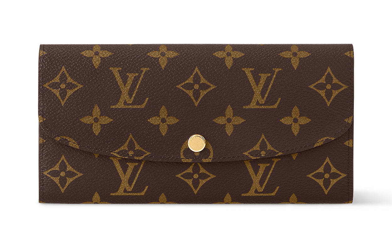 LOUIS VUITTON Emilie Coated Canvas With Leather Wallet Women's Ballet Pink