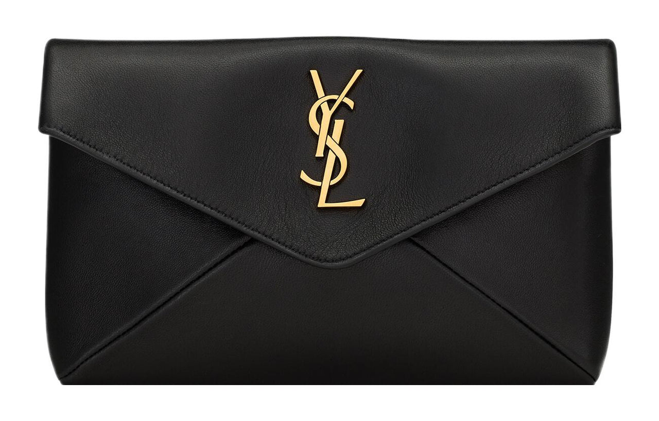 SAINT LAURENT Sheepskin Envelope Clutch Trumpets Women's Black