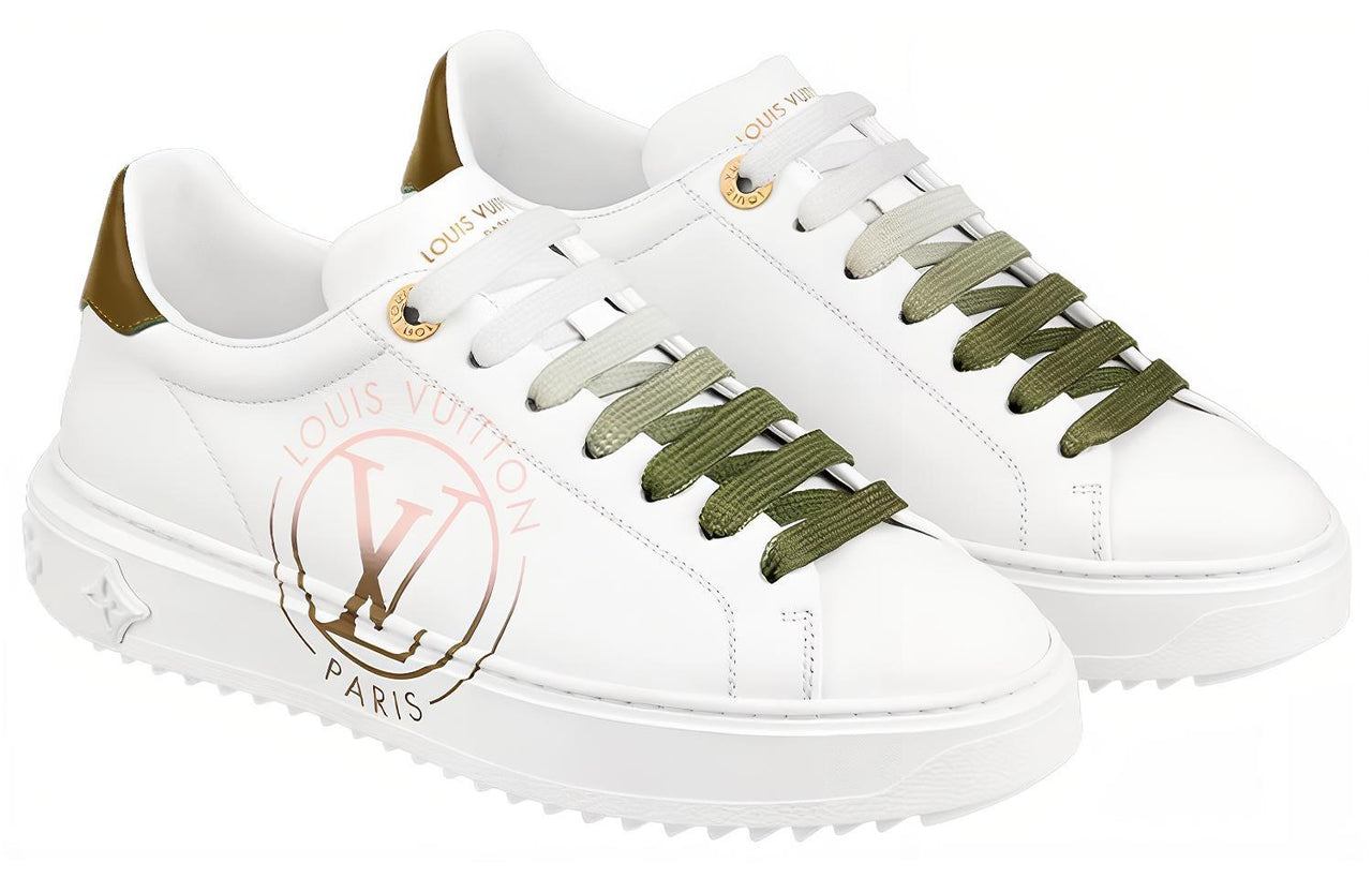LOUIS VUITTON Lv Time Out Sneakers 'White With Green Ombre' Women's