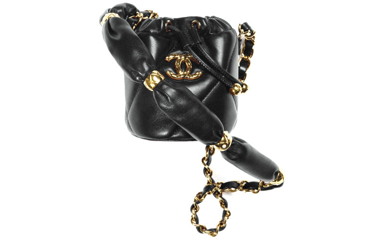 CHANEL Polished Lambskin Bucket Bag Handbag Shoulder Bag Crossbody Bag Women's Black