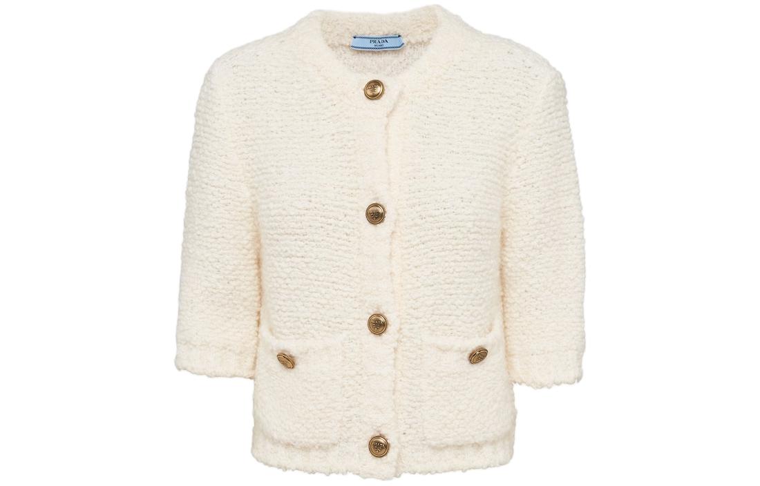 PRADA Cropped Bouclé Cardigan