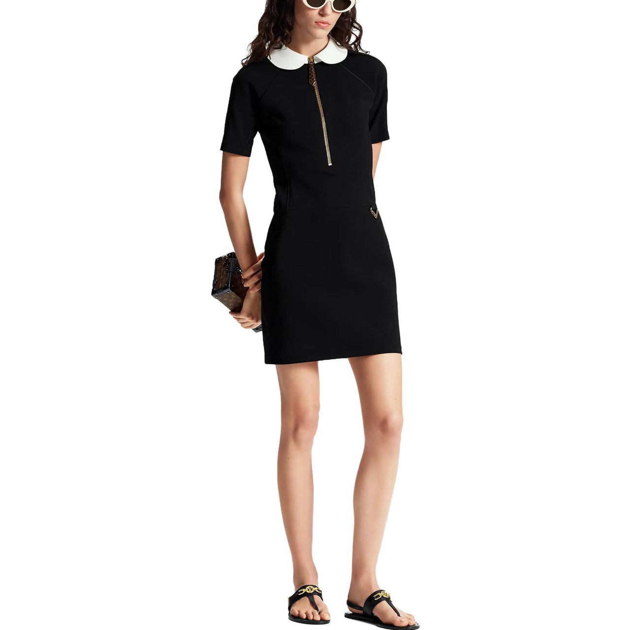 LOUIS VUITTON SS23 Short Sleeved Dress Women's Black