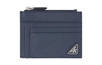 PRADA Leather Card Holder Men's Blue