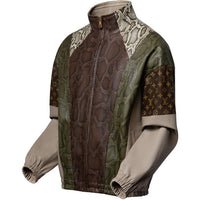 LOUIS VUITTON Python Mix Leather Tracksuit Top