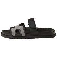 HERMES Chypre Rubber Sole Slip Resistant Slide Slippers Men's Black