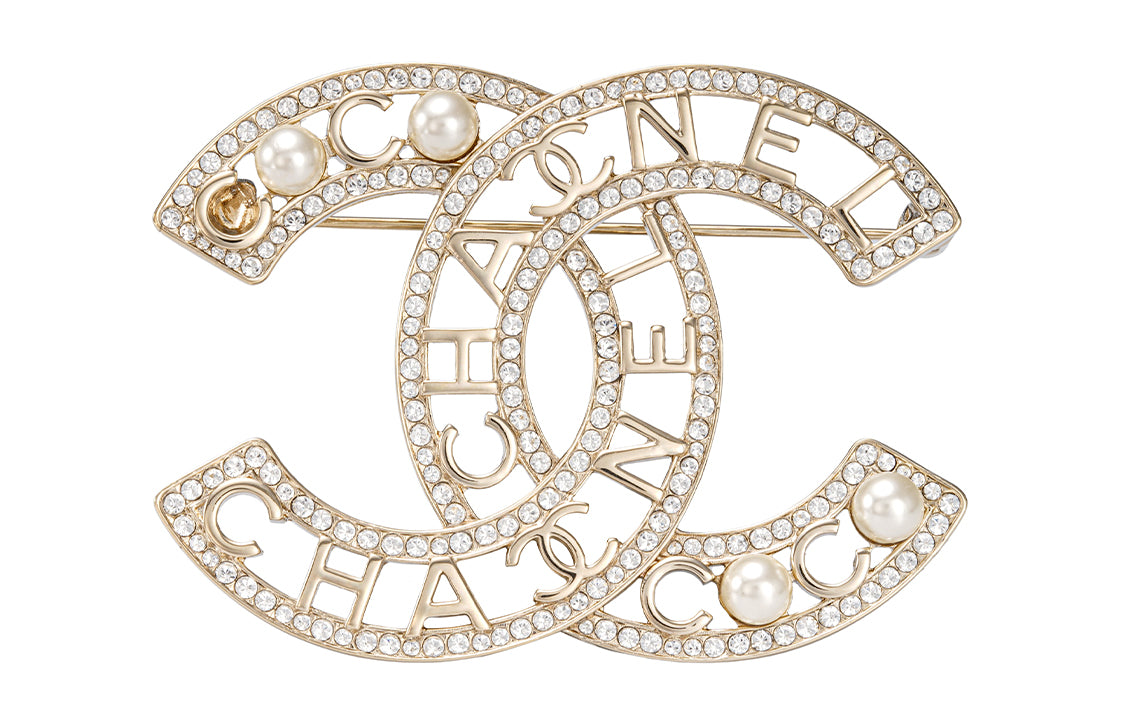 CHANEL Metal Brooches Unisex Gold