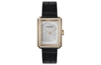 CHANEL BOY · FRIEND Collection Wrist Watch Quartz Movement Calfskin Strap 34.6mm White Dial Women's H6593