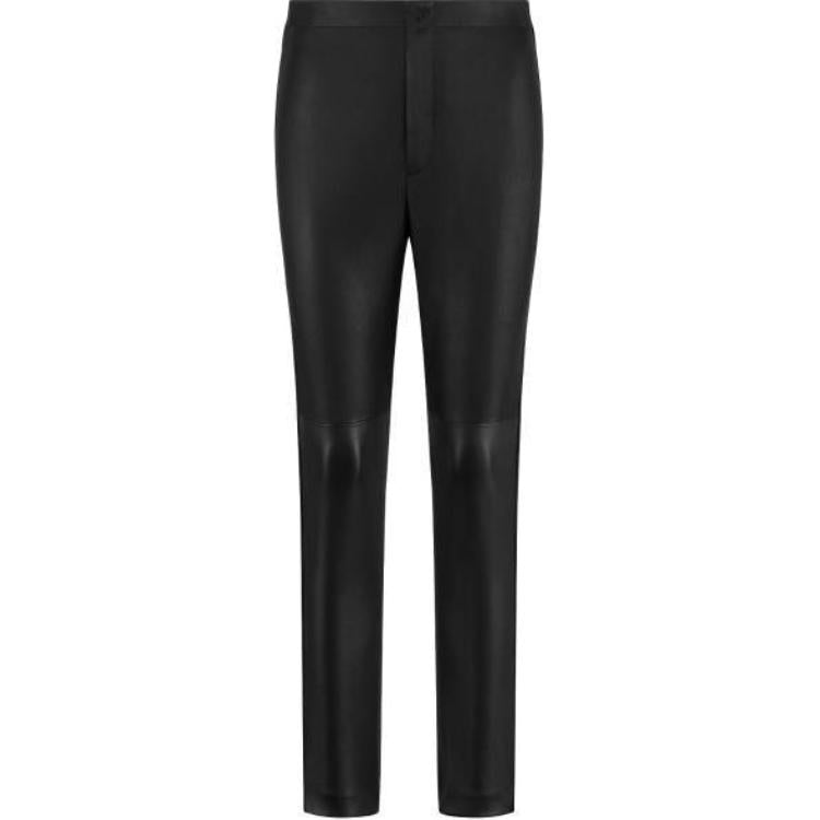 DIOR 30 Montaigne Leather Pants Women's Black