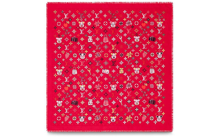 LOUIS VUITTON Shawls Unisex Red