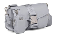 PRADA Nylon And Shiny Leather Shoulder Bag Women's Cornflower Blue