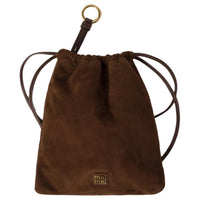 MIU MIU Suede Clutch Women's Cocoa Brown