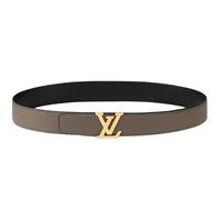 LOUIS VUITTON Metal Leather Belts Men's Brown Width 3.5CM
