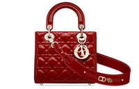 DIOR Lady Dior Patent Leather, Cow Leather Lady Dior Bag, Shoulder Bag, Handbag Trumpets Women's Cherry Red