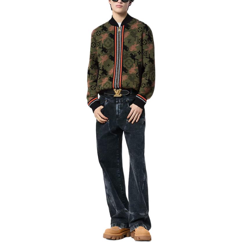 LOUIS VUITTON Jacquard Wool Bomber Blouson