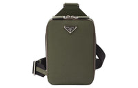 PRADA Saffiano Leather Shoulder Bag Crossbody Bag Sling Bags Men's Green