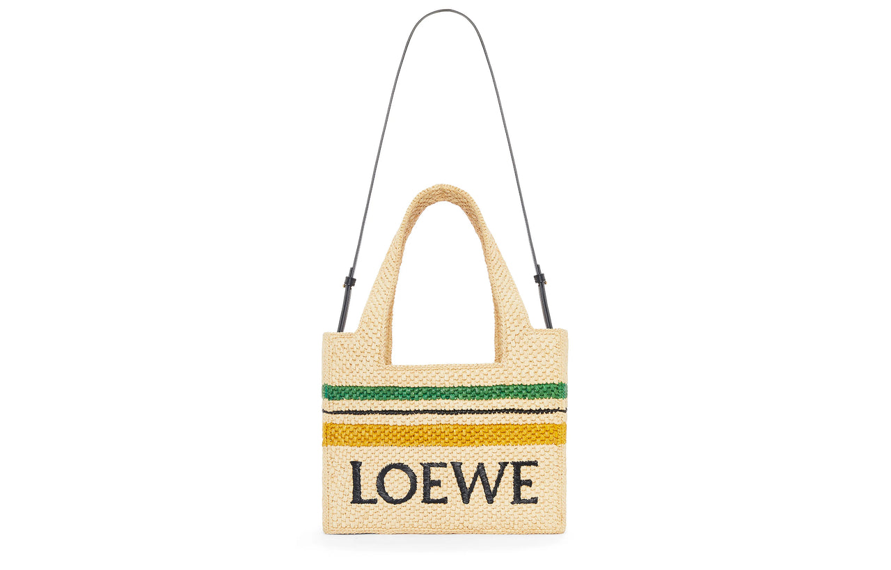 LOEWE Raffia Fiber Tote Bag, Shopping Bag, Handbag Medium Size Women's Natural